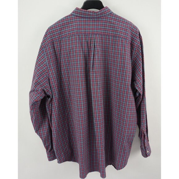 Ralph Lauren Men's 3XB Long Sleeve Blue Red Plaid Oxford Pony Button Down Shirt - Picture 2 of 9
